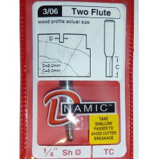 Carbide Tip Slot Drill - Straight 2 Flute 2mm Dia 1/4" Shank