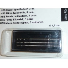 HSS Drill Bits 1.2mm Dia - Pack of 3